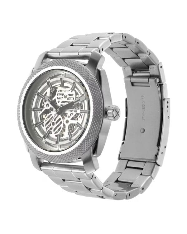 Fossil Automatic Watch for Men – Stainless Steel Skeleton Dial, Mechanical Movement