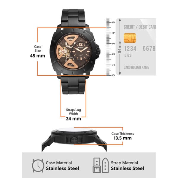 Fossil Privateer Twist Black Stainless Steel Watch - Image 3