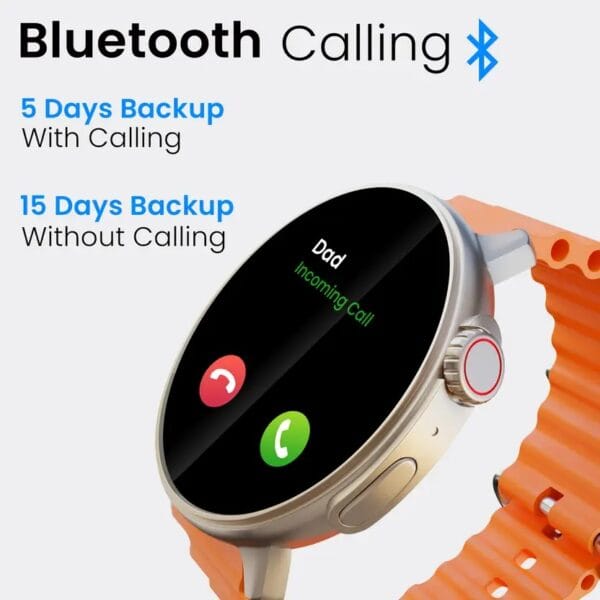 Fire-Boltt Asteroid Smartwatch with 1.43" AMOLED Display & Orange Silicone Strap – Fitness Tracker - Image 4