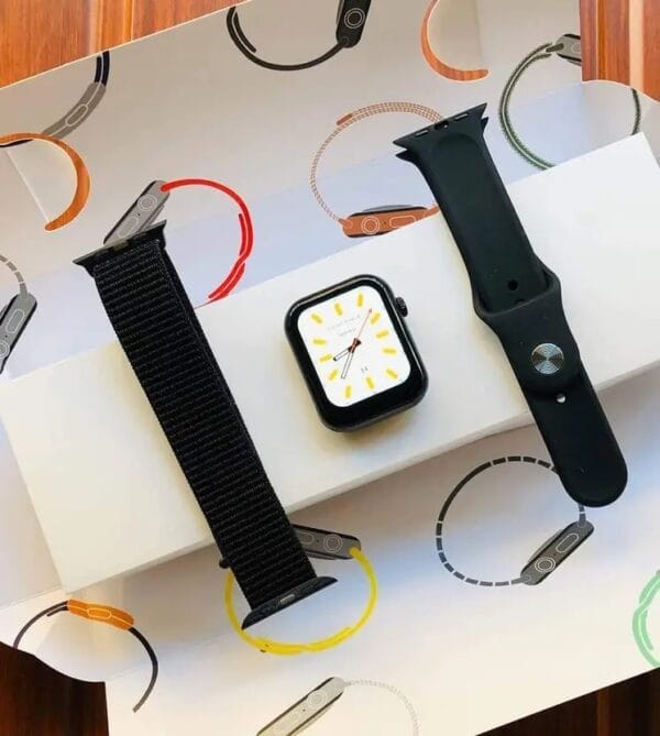 FK 78 Pro Smartwatch with Dual Strap – Black Silicone & Woven Mesh Straps, Fitness Tracker - Image 2