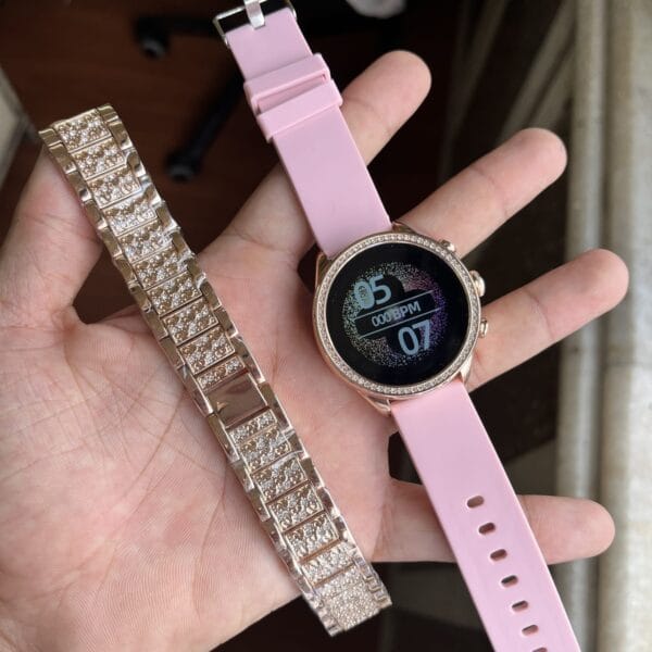 Fossil Gen 9 Diamond Edition Smartwatch with Wireless Charger – Gold Diamond-Studded Straps - Image 2