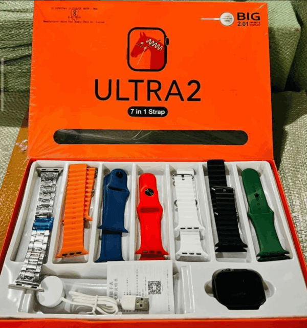 Ultra 2 Smartwatch with 7-in-1 Strap – Big 2.01" Display