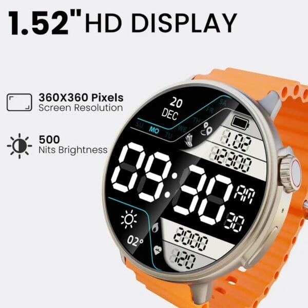Fire-Boltt Asteroid Smartwatch with 1.43" AMOLED Display & Orange Silicone Strap – Fitness Tracker