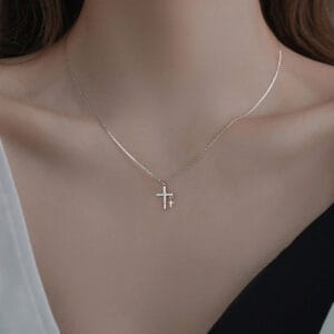 Minimal Double Cross Pendant