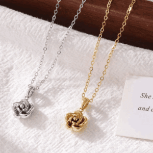 Minimal Golden Rose Pendant