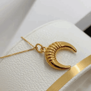 Dainty 18k Gold-Plated Croissant Pendant