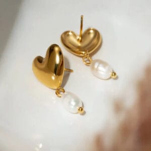18K Gold Plated Dainty Heart Studs