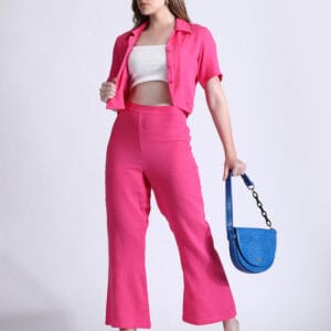 Hot Pink Linen Co-Ord set for Women