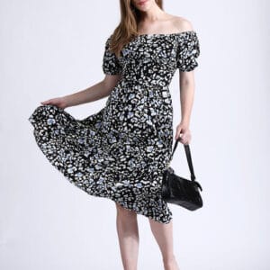 Cottage Core Sky Blue Floral Dress
