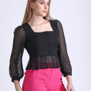 Black Sheer Top