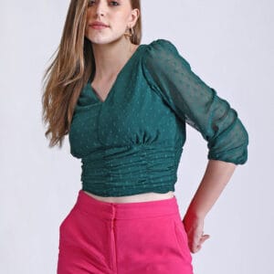Emerald Green Sheer Crop Top