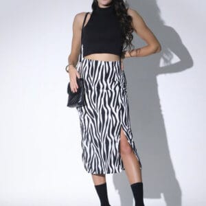 Bodycon Midi Skirt Double Slit