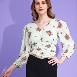 Floral Crop Top Mint color