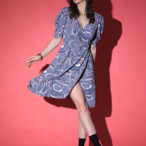 Pink High-Slit Wrap dress