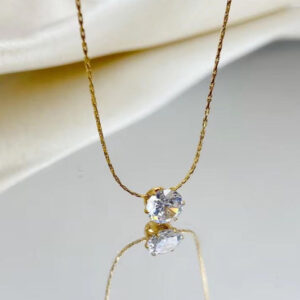 Minimal Solitaire Stone Pendant