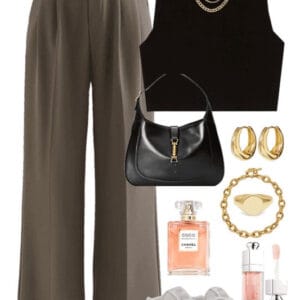 Black ribbed top