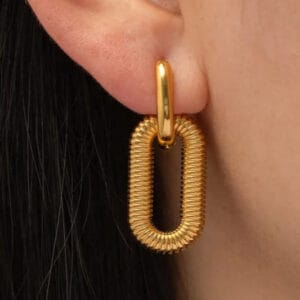 18K Gold Plated Dainty Double Hoop Earring