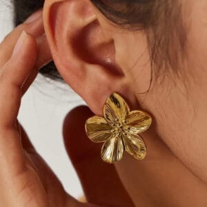 18K Gold Plated Golden Flower Earrings