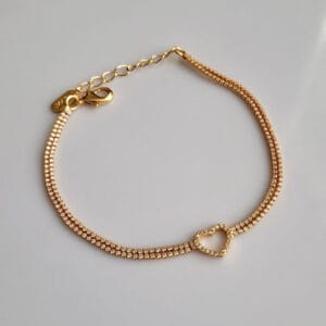 18K Gold Plated Rose Gold Heart Bracelet