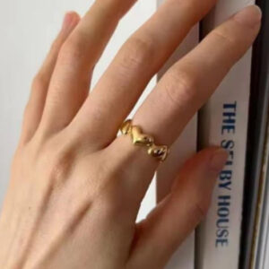 18K Gold Plated Heart Rings