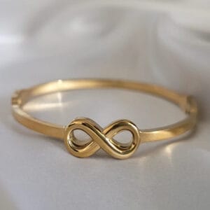 18K Gold Plated Dainty Infinity Bangle