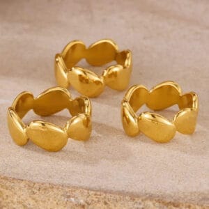 18K Gold Plated 316L Petal Band Ring