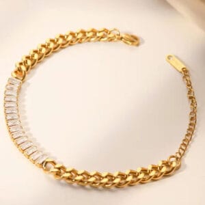 Rose-Gold Dainty Half Tennis Bracelet