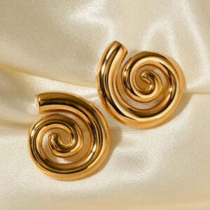 18K Gold Plated Spiral Studs