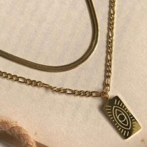 Elegant Double Layer Evil-Eye Pendant
