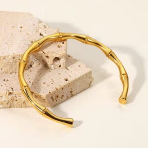 18K Gold Plated Bamboo Bangle