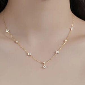 Dainty Solitaire Charm Necklace