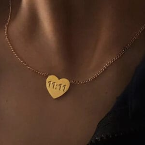 18K Gold-Plated 11:11 Heart Pendant