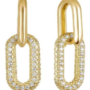 Dainty Stone Studded Double Hoop Earring