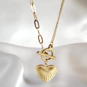 18K Gold-Plated Front Open Heart Charm Necklace
