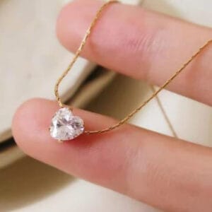 18K Gold-Plated Minimal Solitaire Heart Pendant