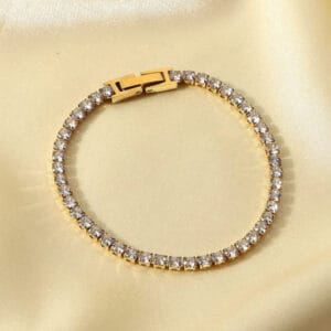 18K Gold Plated Dainty Tennis Bracelet