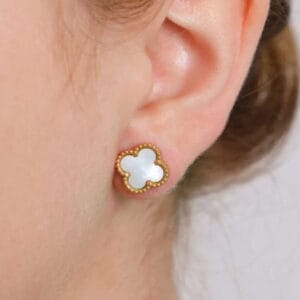 18K Gold Plated Clover Studs