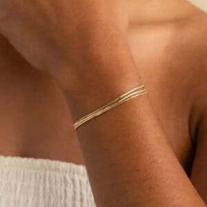18K Gold Plated Triple Layered Bracelet